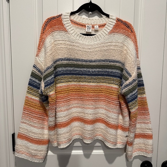 Roxy Multicolor Striped Pullover Knit Sweater - Picture 3 of 8
